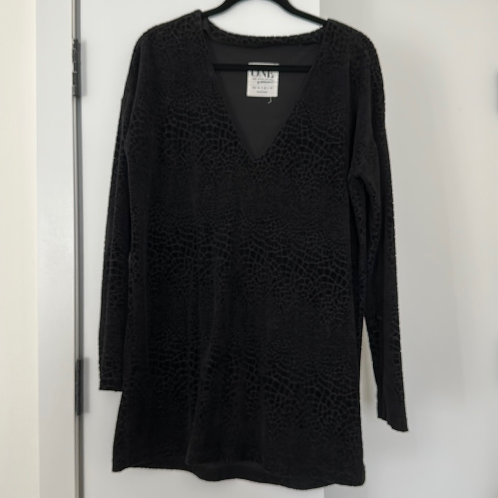 One teaspoon snakeskin black long sleeve dress